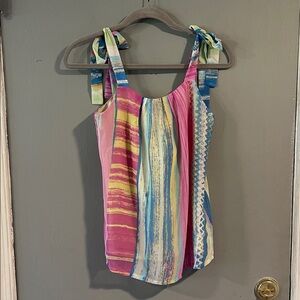 Lavand. Colorful Striped Women's Tank Top S‎